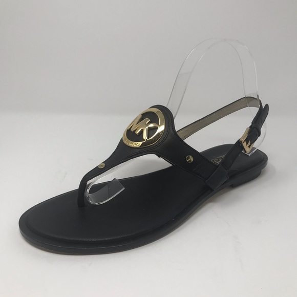 michael kors black thong sandals
